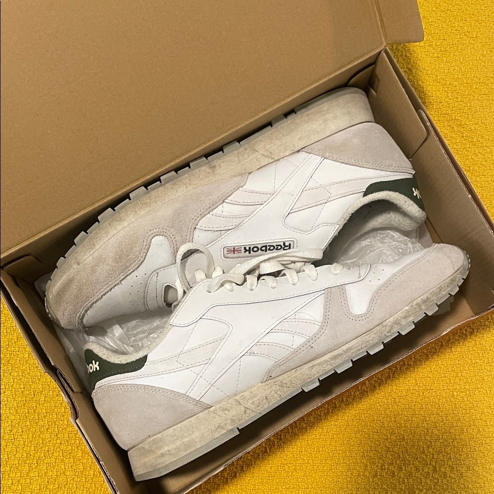 Reebok Classic White and Gray Shoes